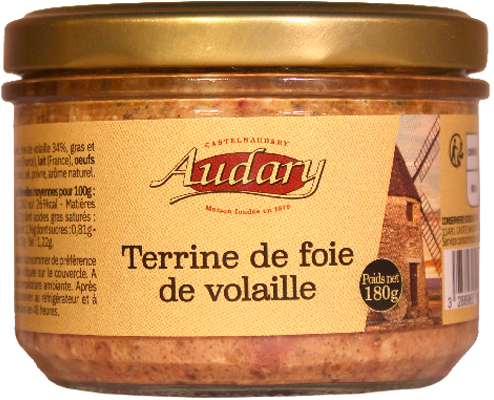Terrine de foie de volaille . 180g - ref. : 506018