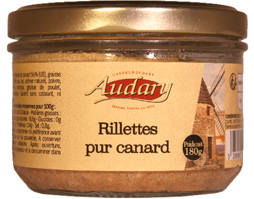 Rillettes de canard . 180g - ref. : 510018